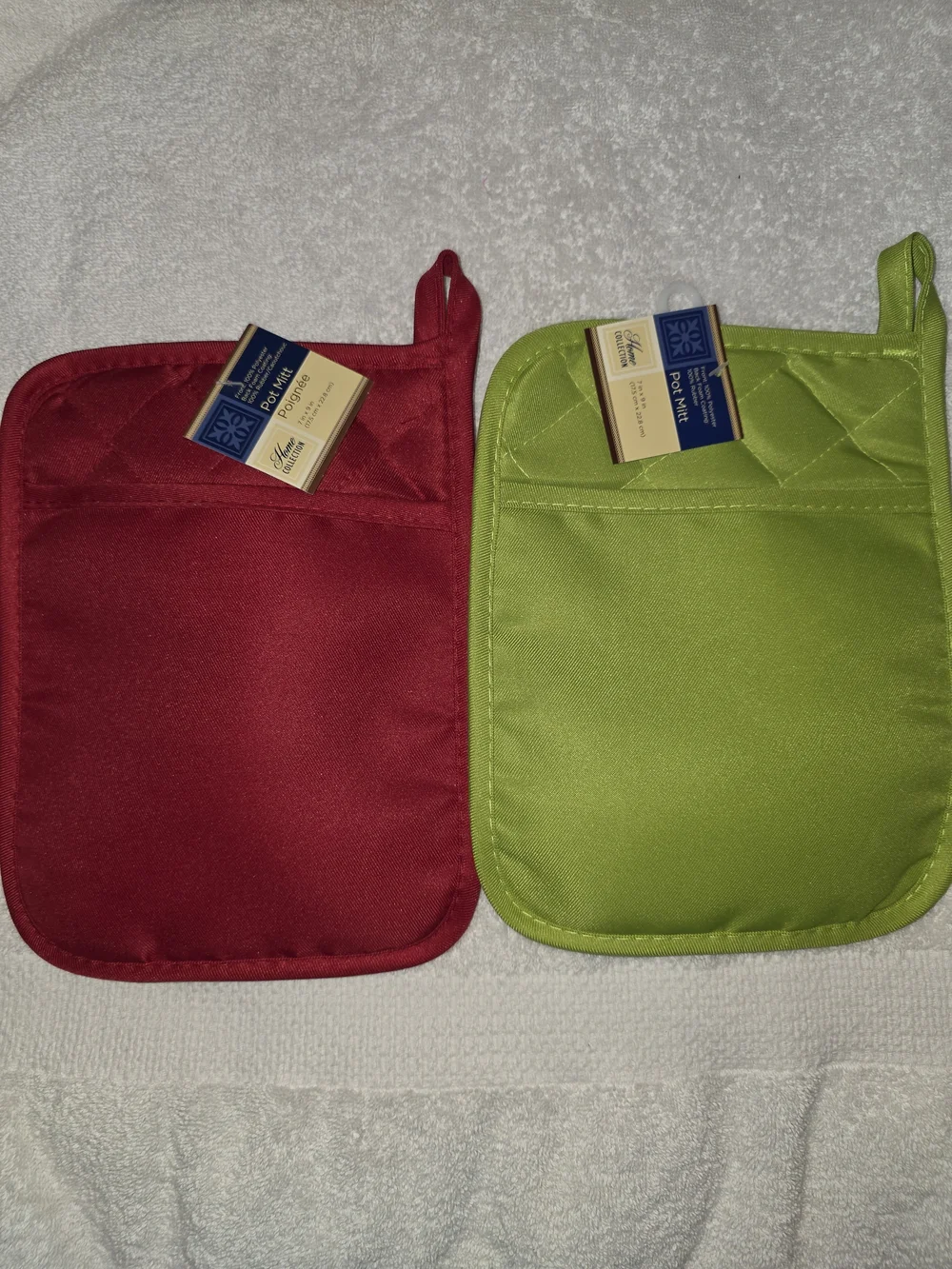 Home Collection Assorted Pot Mitts - Navy, Gray, Lime, Red, Black, Orange